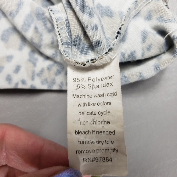 tart intimates cheetah print long sleeve pajama shirt women's size large - Picture 5 of 8